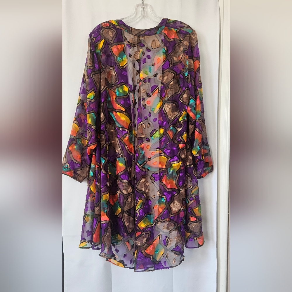 Maggie Shephard‎ Australia Vintage Long Sleeve Sheer Abstract Tunic Size Medium - Picture 8 of 8